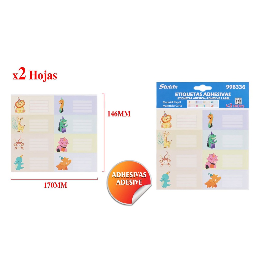 Pegatinas adhesivas 2 piezas - Material de papelería y manualidades