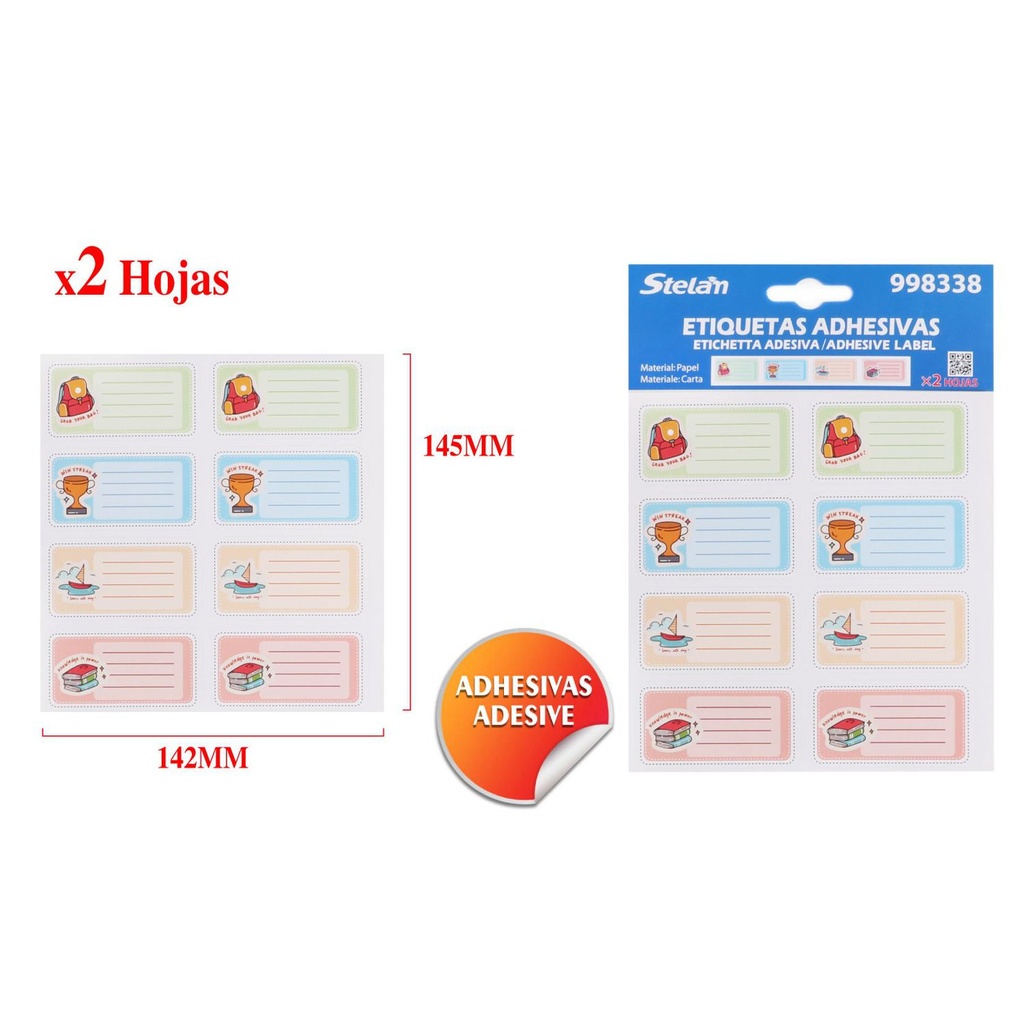 Pegatinas adhesivas 2 piezas - Material de papelería y manualidades