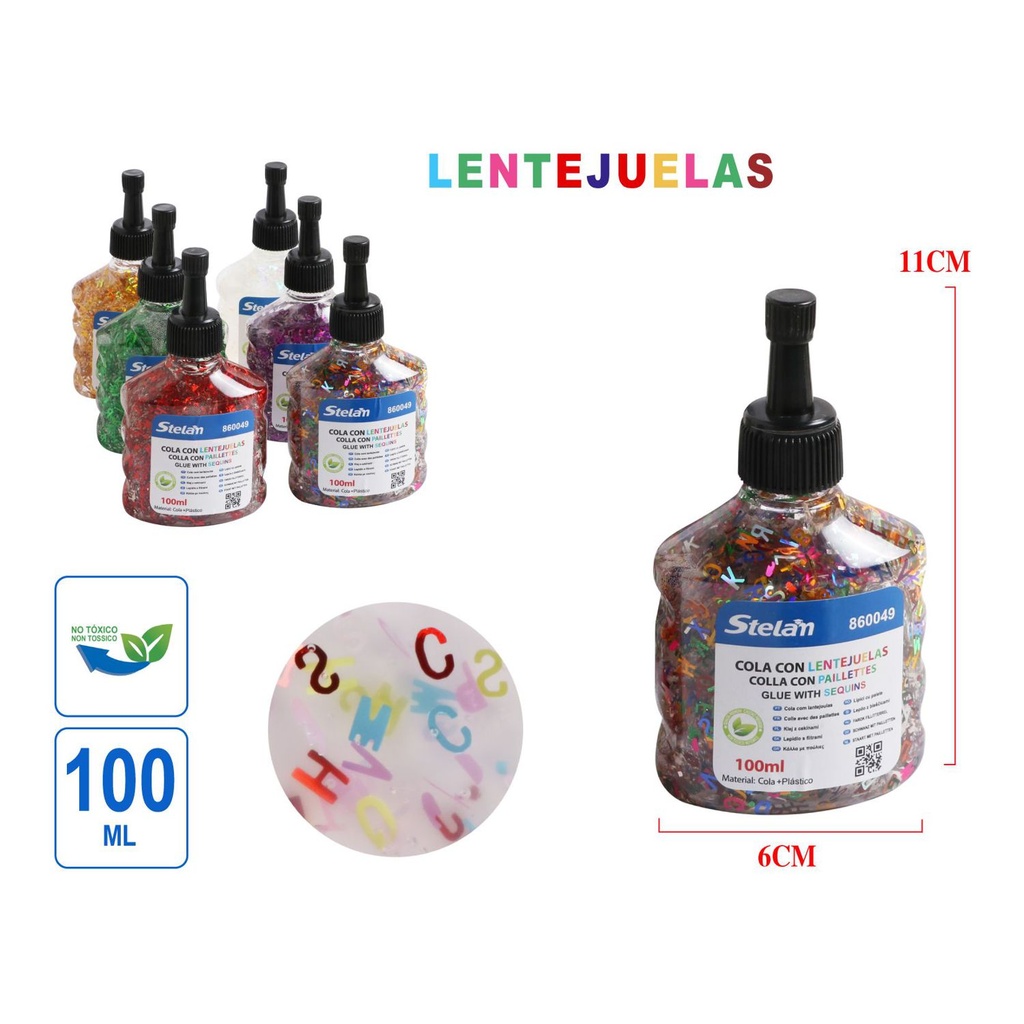 Cola con lentejuelas 100ml - Suministros de papelería