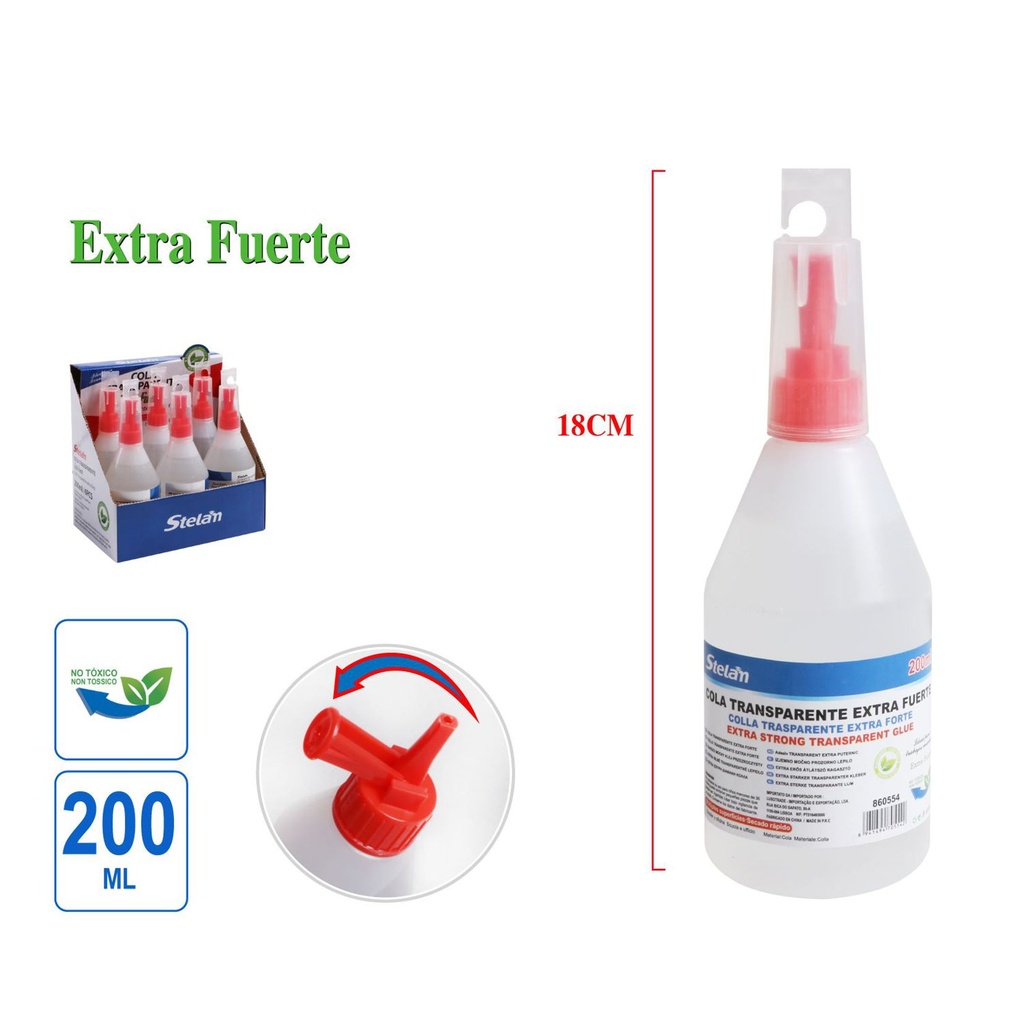 Cola transparente extra fuerte 200ml - Adhesivos y pegamentos