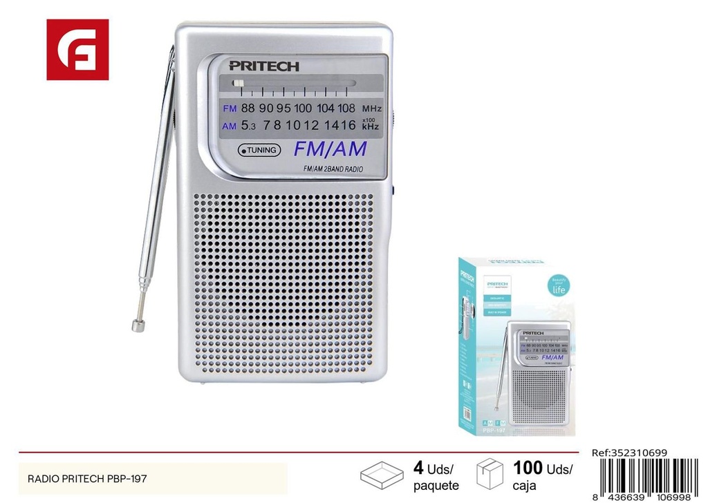 Radio Pritech PBP-197 - Accesorios de audio