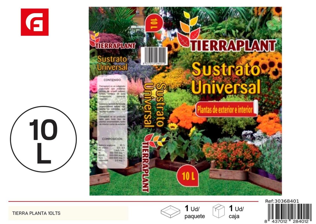 Tierra para plantas 10L - Tierra y sustrato para jardinería