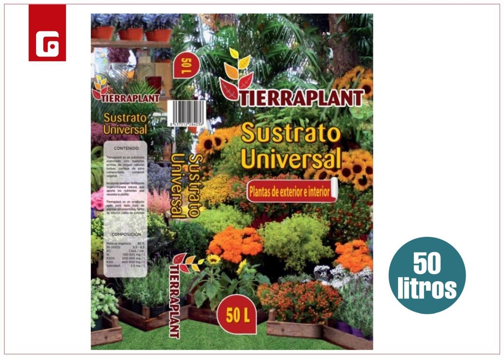 Tierra para plantas 50 litros para jardinería