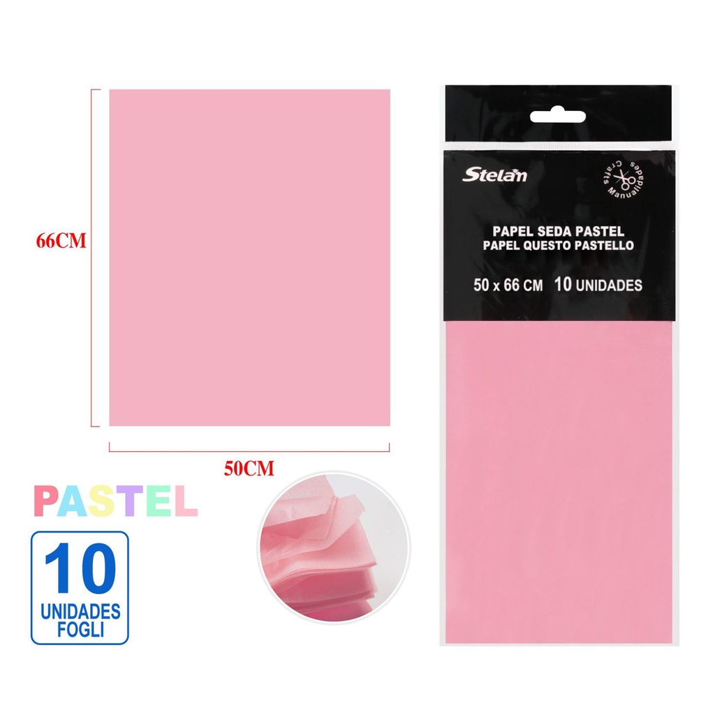 Papel seda corto (10pc) rosa 50.8x66cm - Materiales de manualidades