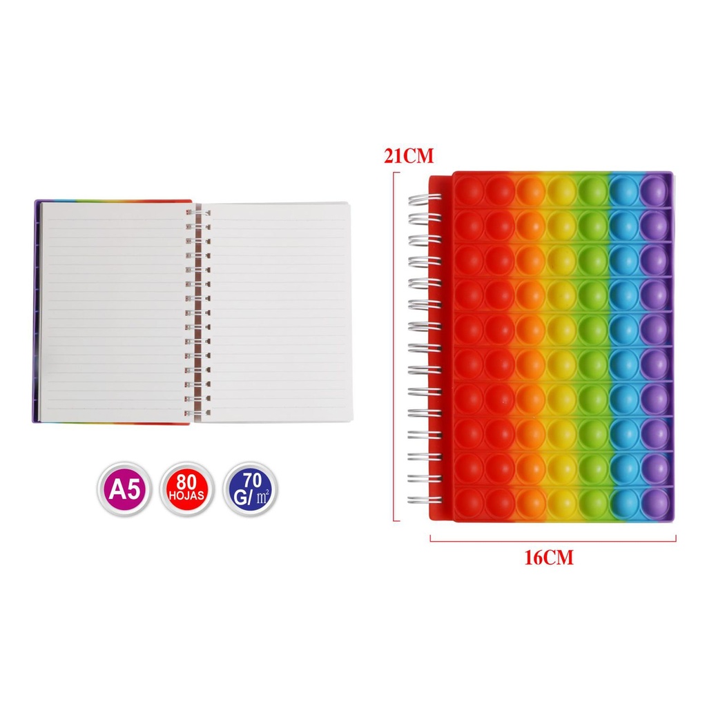 Cuaderno A5 con espiral de silicona - Papelería y material escolar