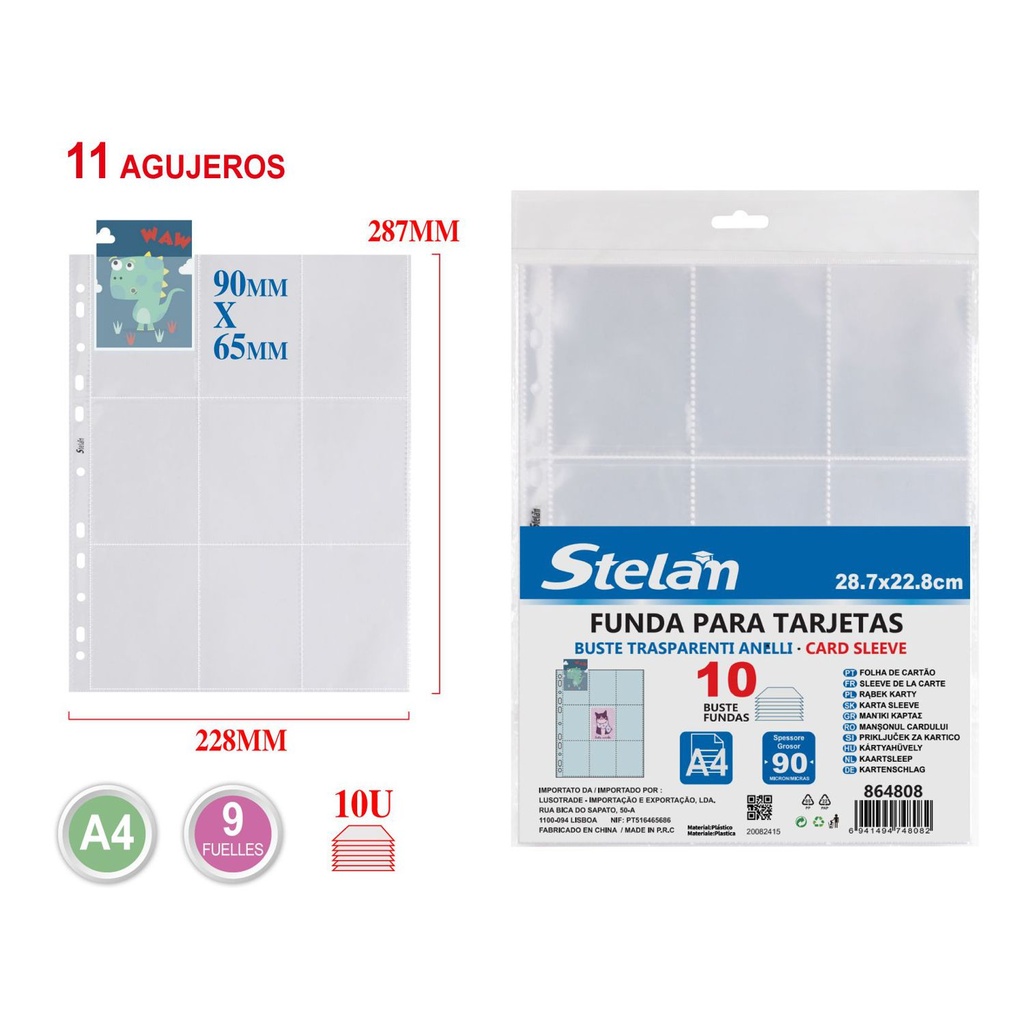 Funda para tarjetas 10 piezas - Material de archivo