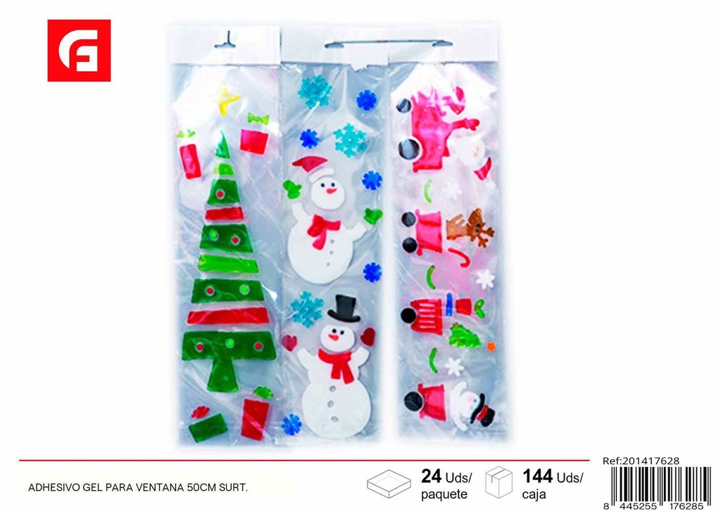 Adhesivo de gel para ventana 50cm surtido - Pegatinas de Navidad 