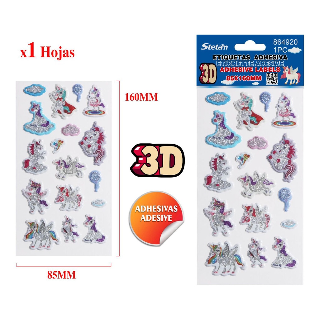 Etquetas adhesivas 3D burbujas - Pegatinas