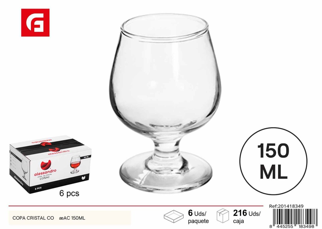 Copa de cristal coñac 150 ml - Cristalería