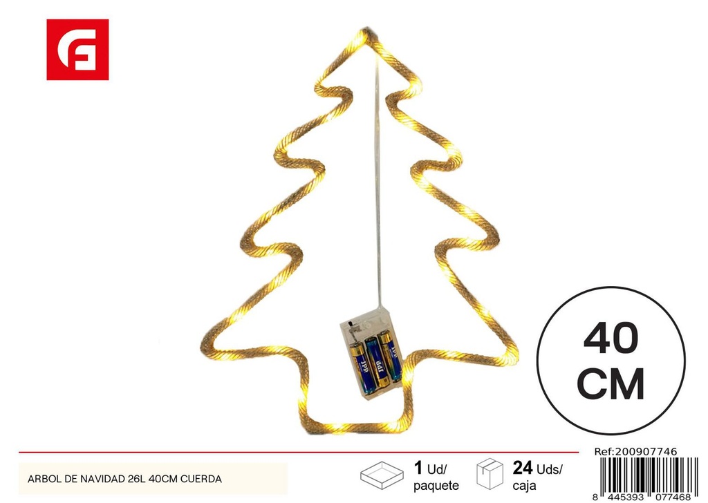 Árbol de Navidad 26l 40cm cuerda - Decoración navideña