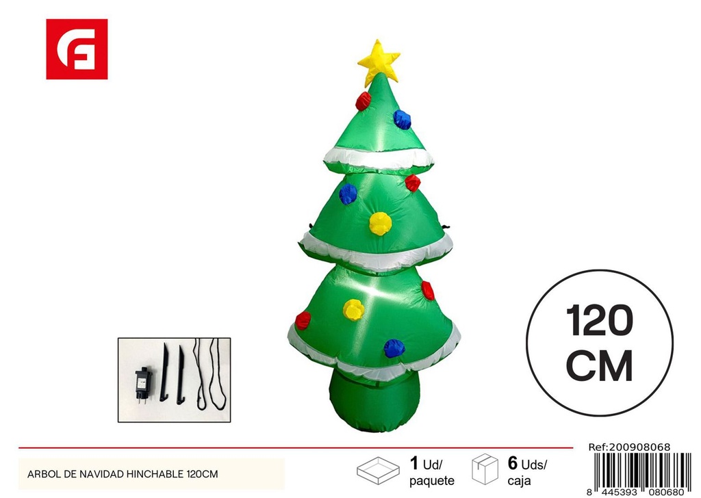 Árbol de Navidad inflable 120cm - Decoración navideña