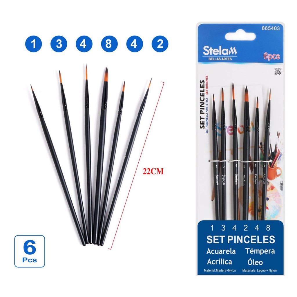 Set de pinceles 6pz - Material artístico