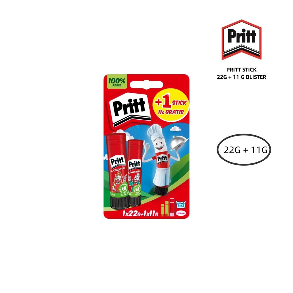 Barra de pegamento Pritt Stick 22g + 11g - Material de oficina y artículos de papelería