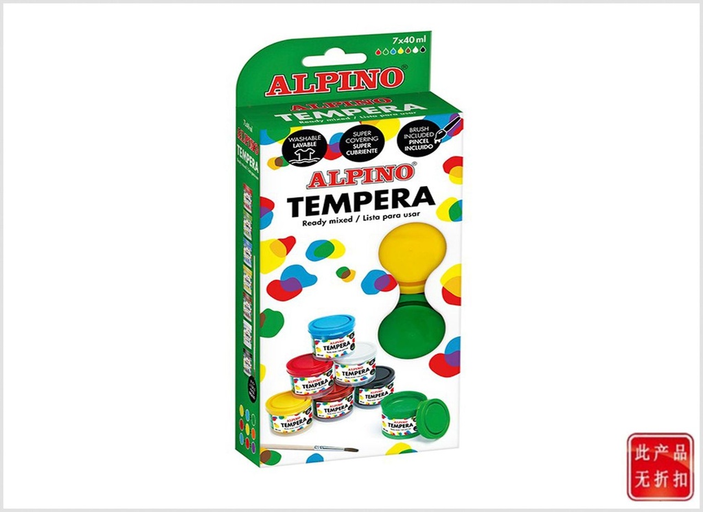 Tempera Alpino 7x40 ml - Material escolar