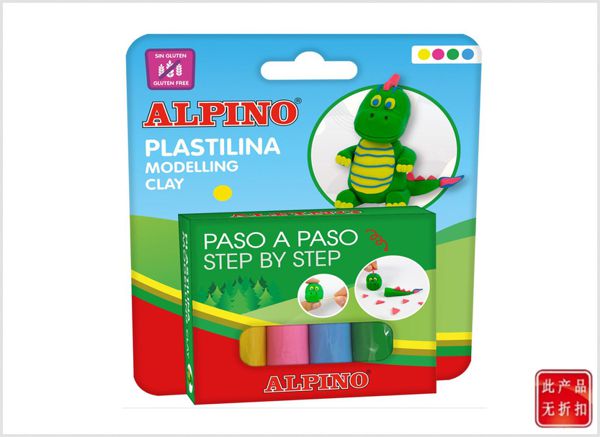 Set de plastilina dinosaurio 4x25g para creatividad infantil