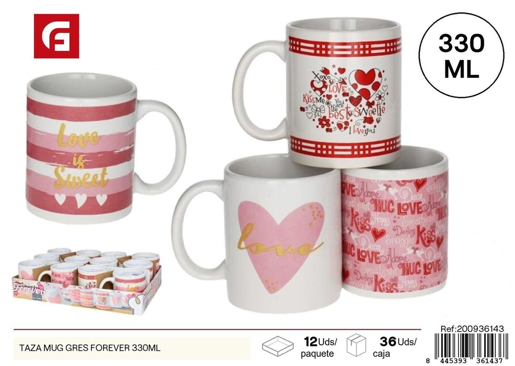 Taza mug gres Forever 330 ml - Tazas de cerámica y porcelana