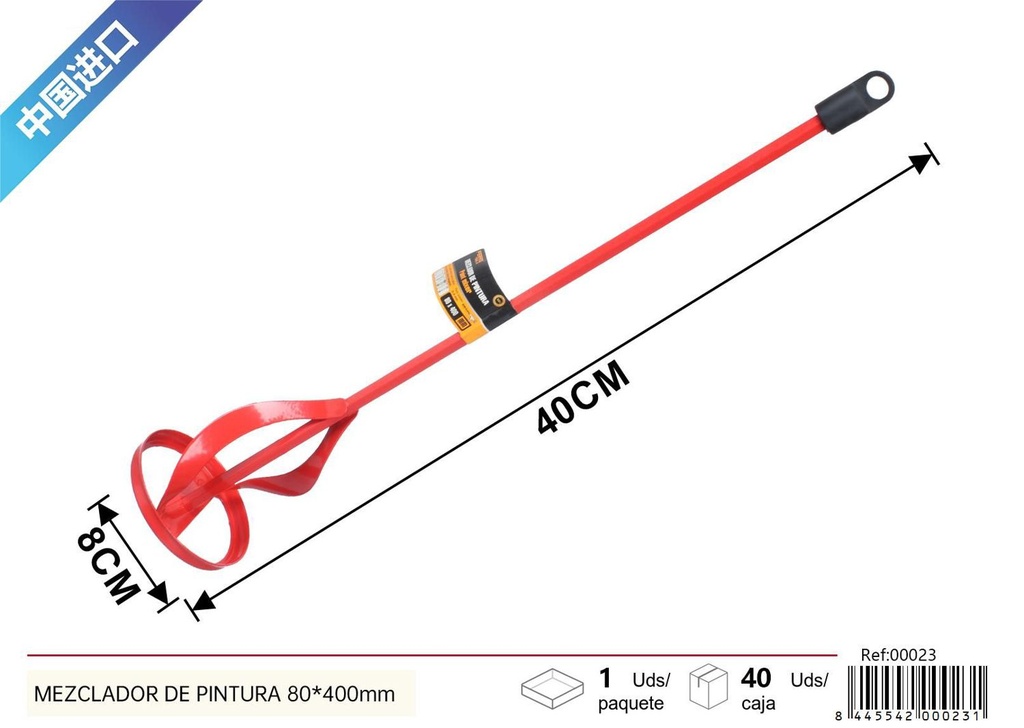 Mezclador de pintura 80x400mm para renovación