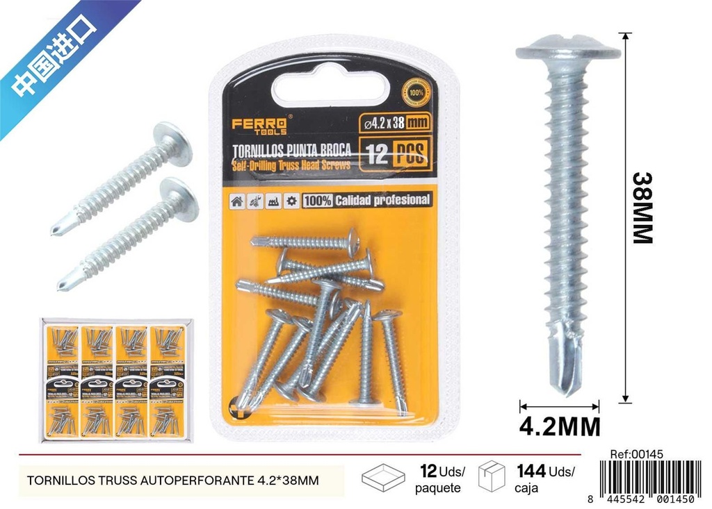 Tornillos truss autoperforante 4.2*38mm - Accesorios de ferretería