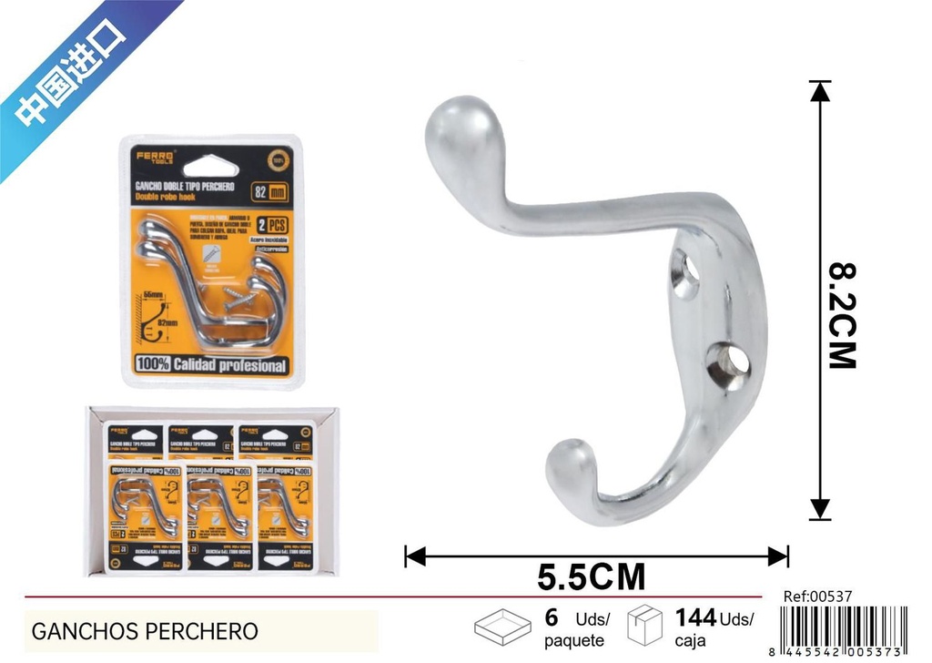 Ganchos perchero de metal 2pcs para colgar y organizar