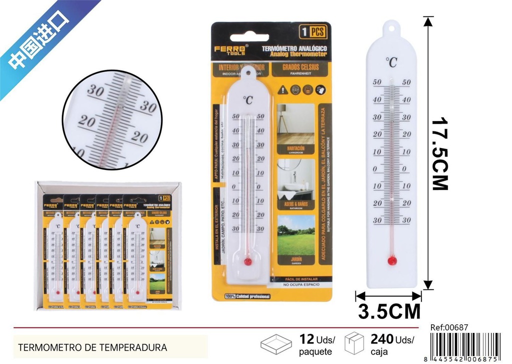 Termómetro de temperatura para uso doméstico