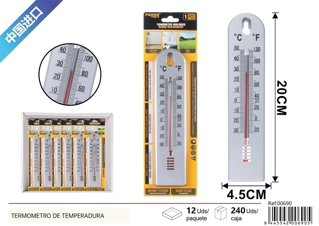 Termómetro de temperatura para mediciones ambientales