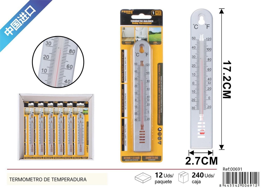 Termómetro de temperatura para interior hogar y salud