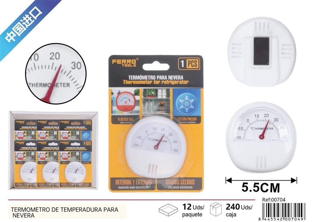 Termómetro de temperatura para nevera para control y conservación de alimentos