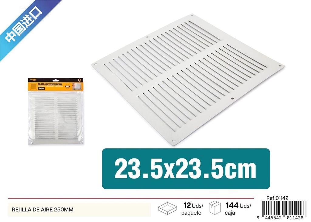 Rejilla de ventilación de aire 250mm para ventilación y hogar