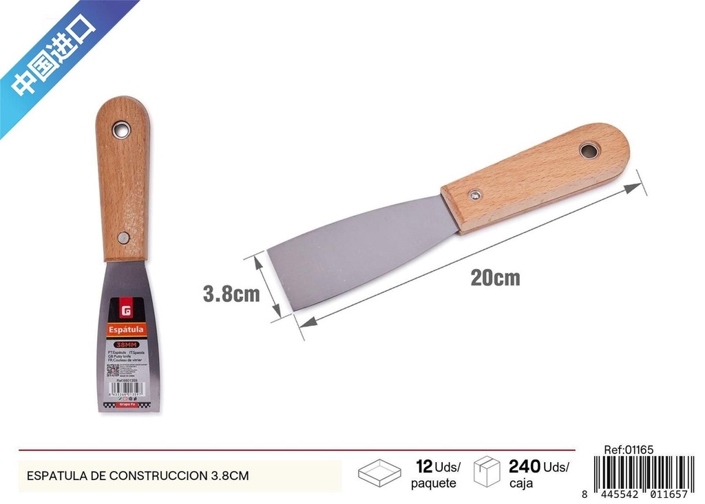 Espátula de construcción 38mm para albanilería y trabajos de reparación