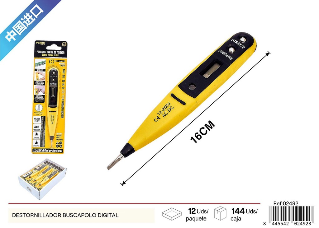 Destornillador buscapolo digital para herramientas y bricolaje