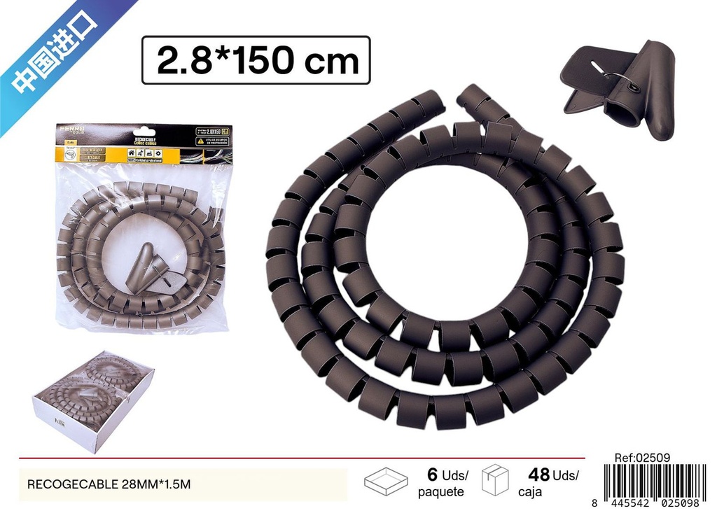 Recoge cables de 28mm*1.5m - Ferratería y accesorios