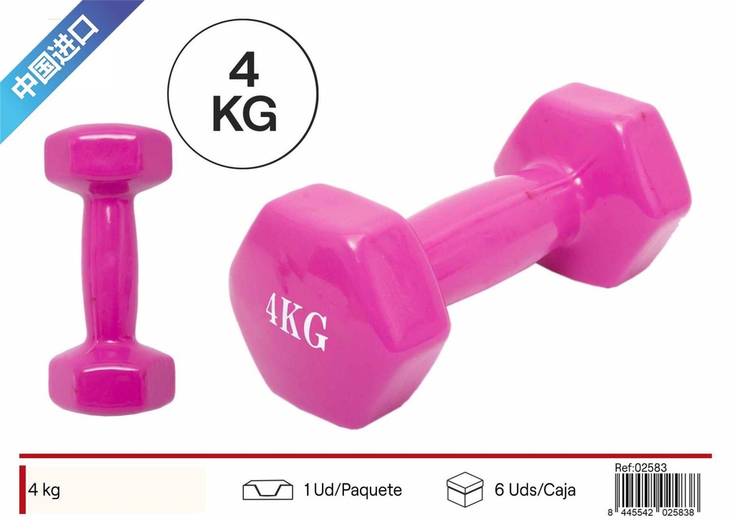 Mancuerna 4 kg rosa - Equipamiento de fitness