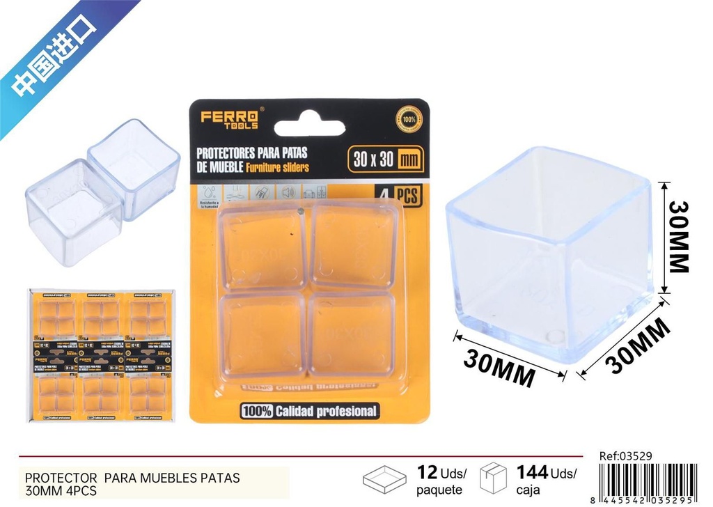 Protector para muebles patas 30 mm 4 pcs - Ferretería y protección de muebles