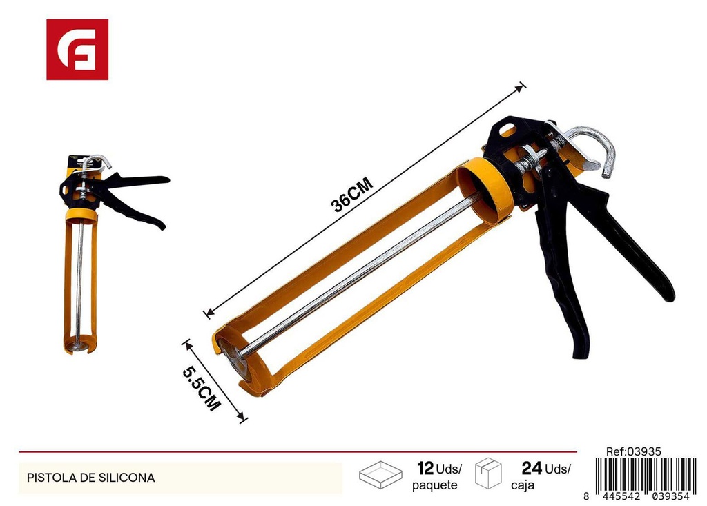 Pistola de silicona amarilla para manualidades y bricolaje