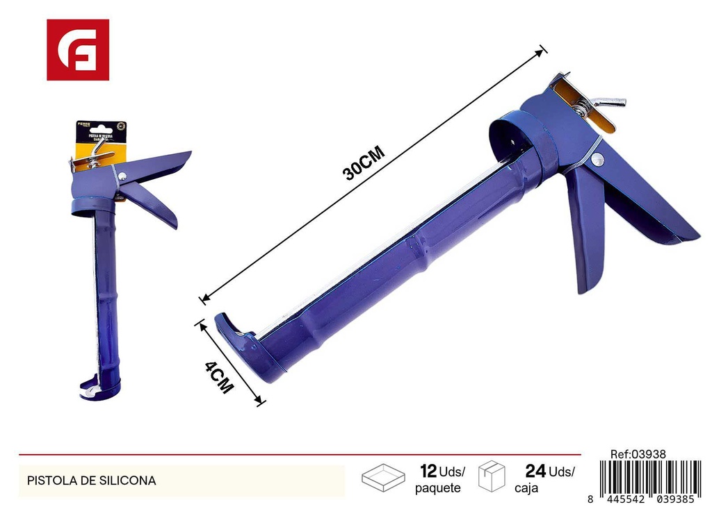 Pistola de silicona azul de 300 g - Herramientas de ferretería