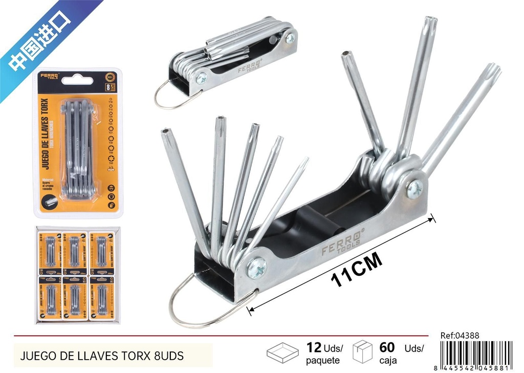 Juego de llaves Torx 8pcs - Herramientas de ferretería y llaves