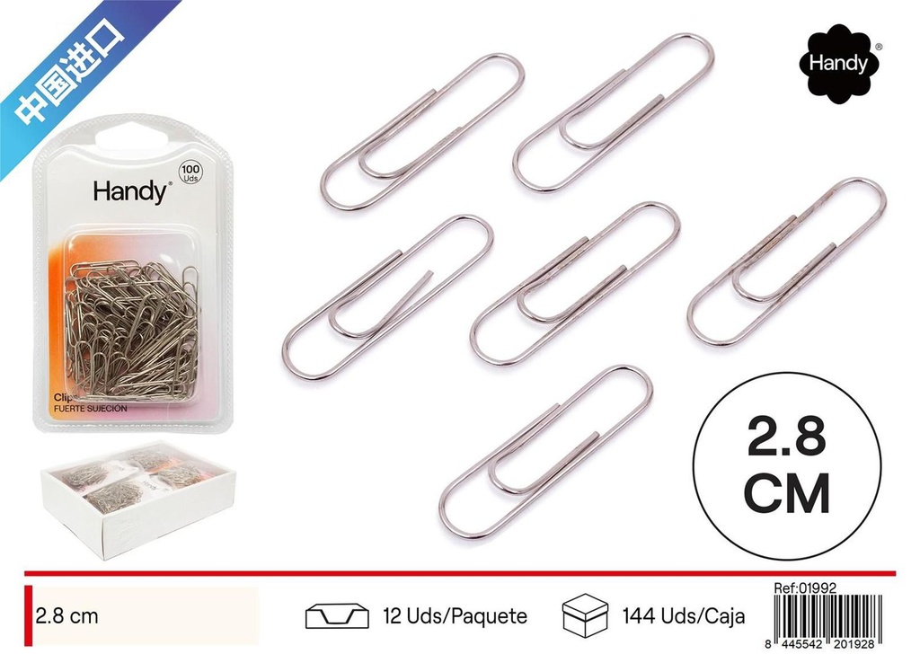 Clips metal blanco - Material de oficina y clips