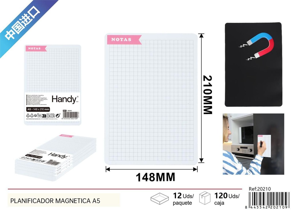 Planificador magnético A5 0.5mm para nevera y organización