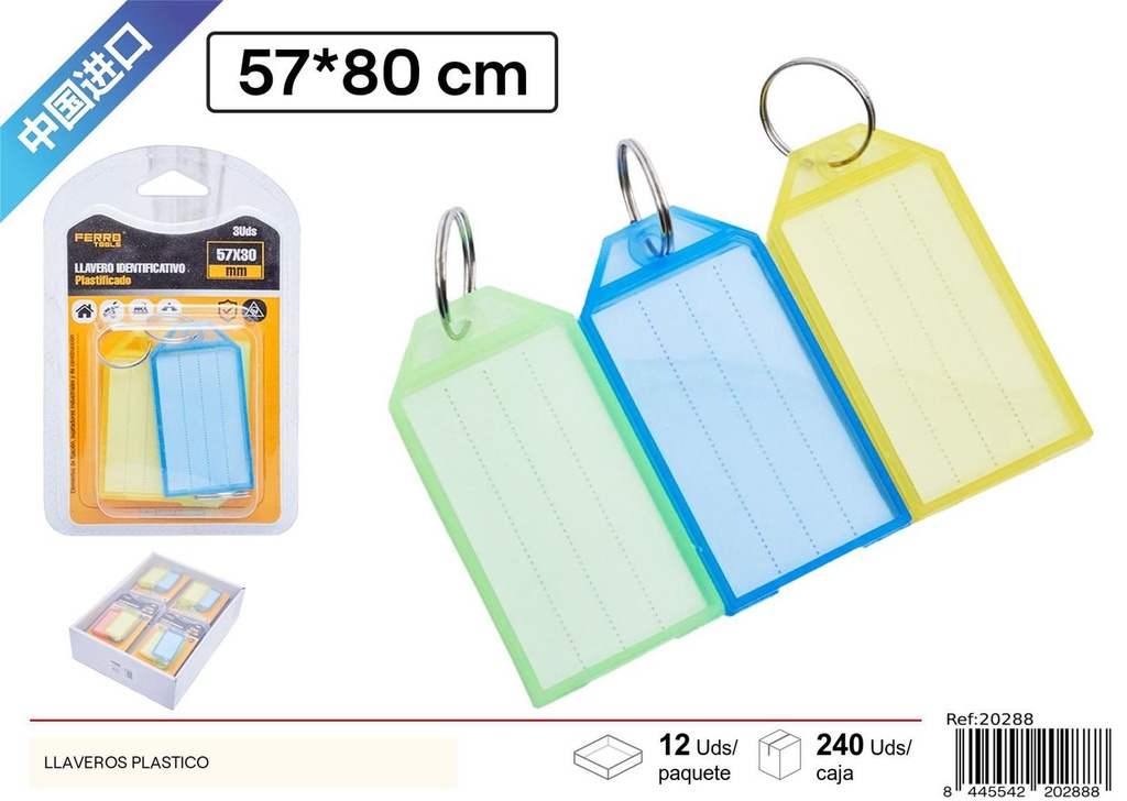 Llaveros de plástico 57*30M 3 pcs - Regalos