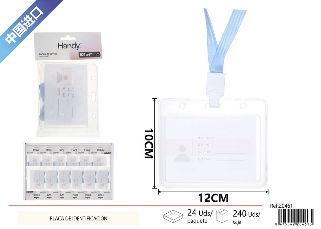 Placa de identificación 10.5*7.4 cm - Material de oficina