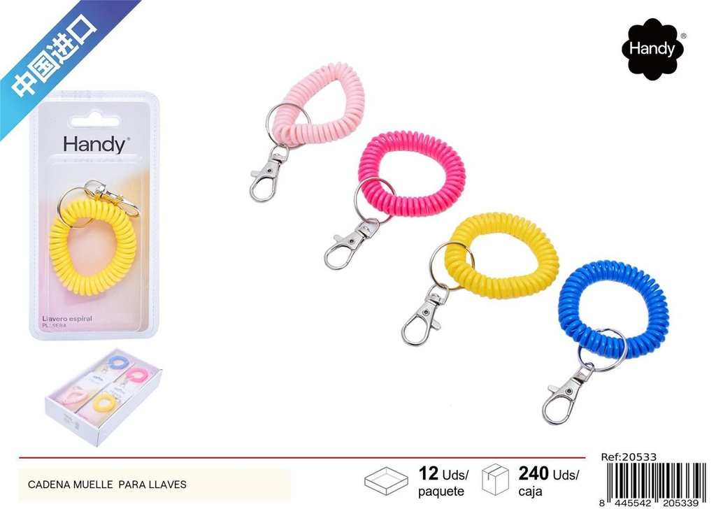 Cadena muelle para llaves en colores mixtos - Artículos de regalo