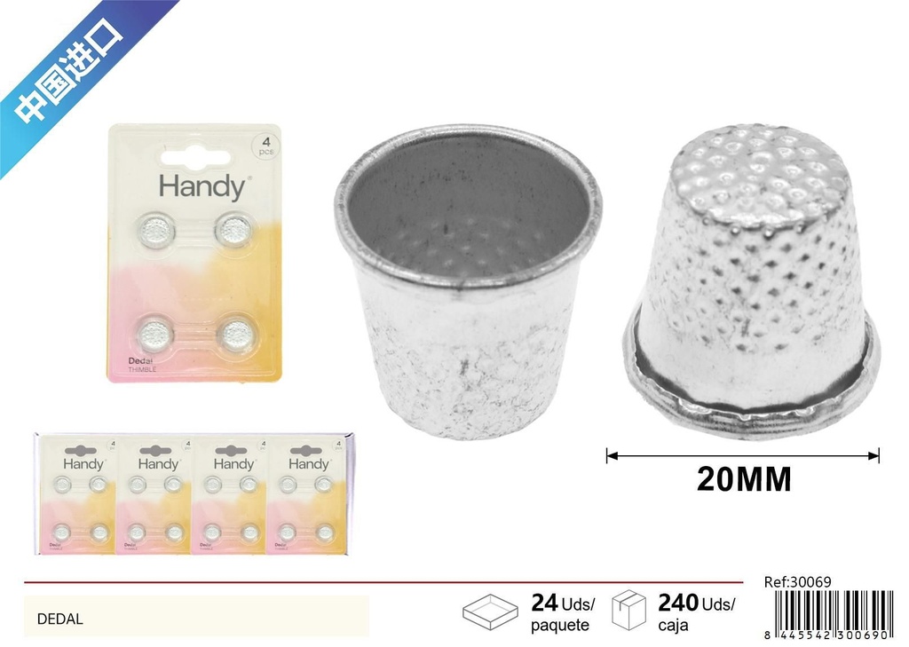 Dedal de 4 pcs - Accesorios de costura