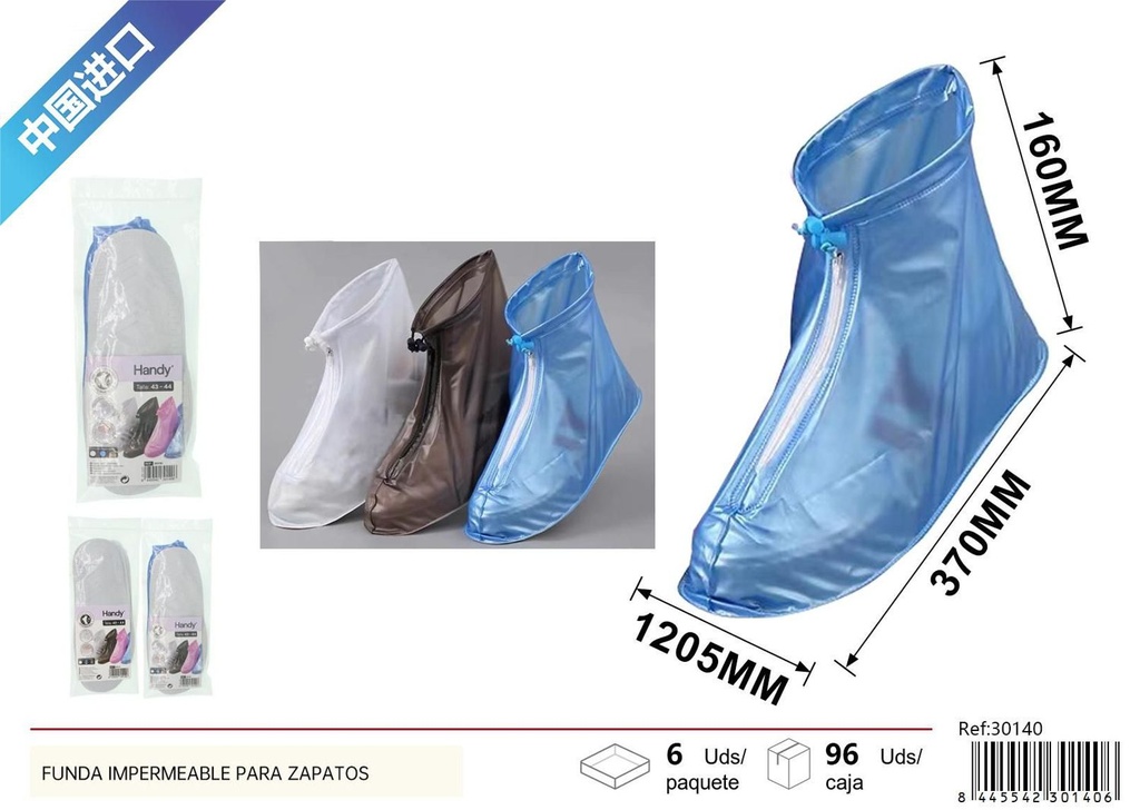 Funda impermeable para zapatos talla 43-44 para lluvia