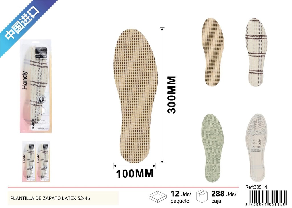Plantilla de zapato de látex con césped 32-46 - Confort y accesorios para calzado