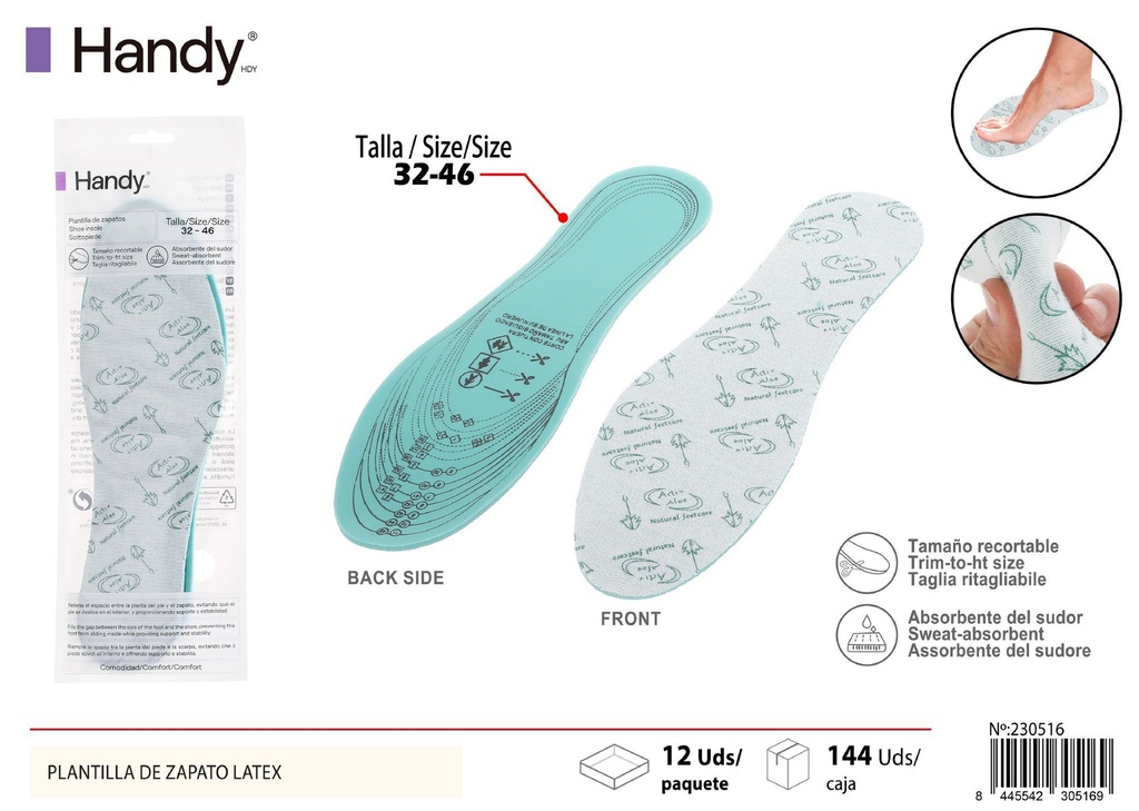 Plantilla de zapato de látex con diseño de árbol verde 32-46 - Confort y accesorios para calzado