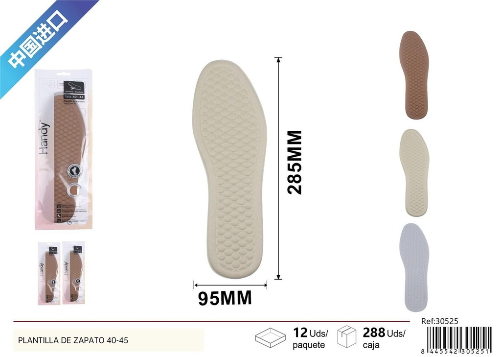 Plantilla de zapato para hombre 40-45 - Accesorios de costura y calzado