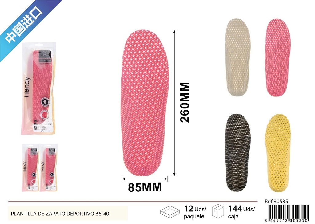 Plantilla de zapato deportivo EVA mujer 35-40 - Insoles deportivos