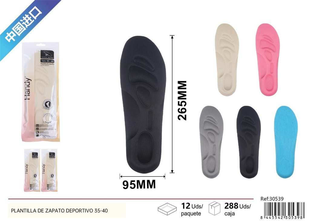 Plantilla de zapato deportivo Ousolai para mujeres tallas 35-40 - Plantillas deportivas