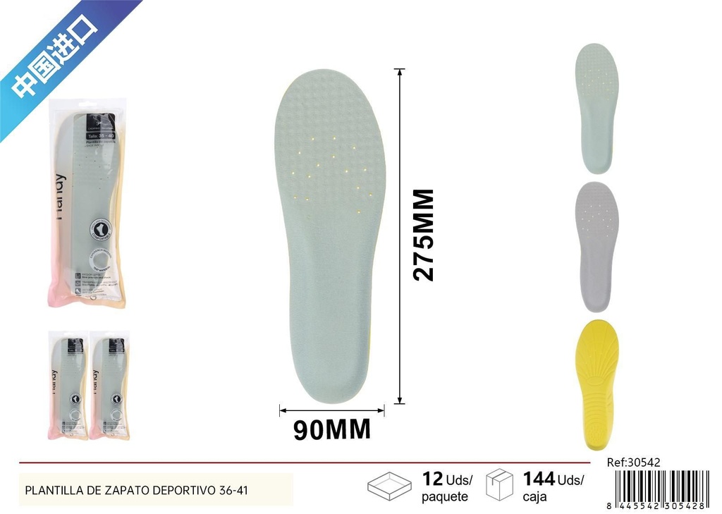 Plantilla de zapato deportivo de alta elasticidad 36-41 - Accesorios de calzado