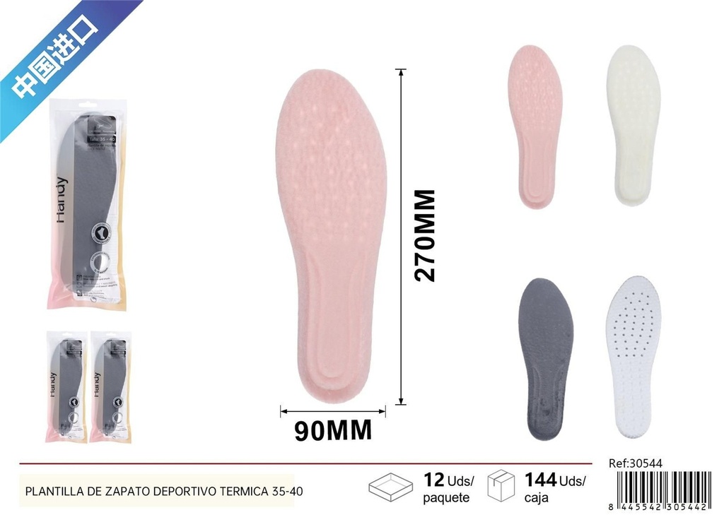 Plantilla térmica para zapatos deportivos mujer 35-40 - Plantillas confortables para calzado